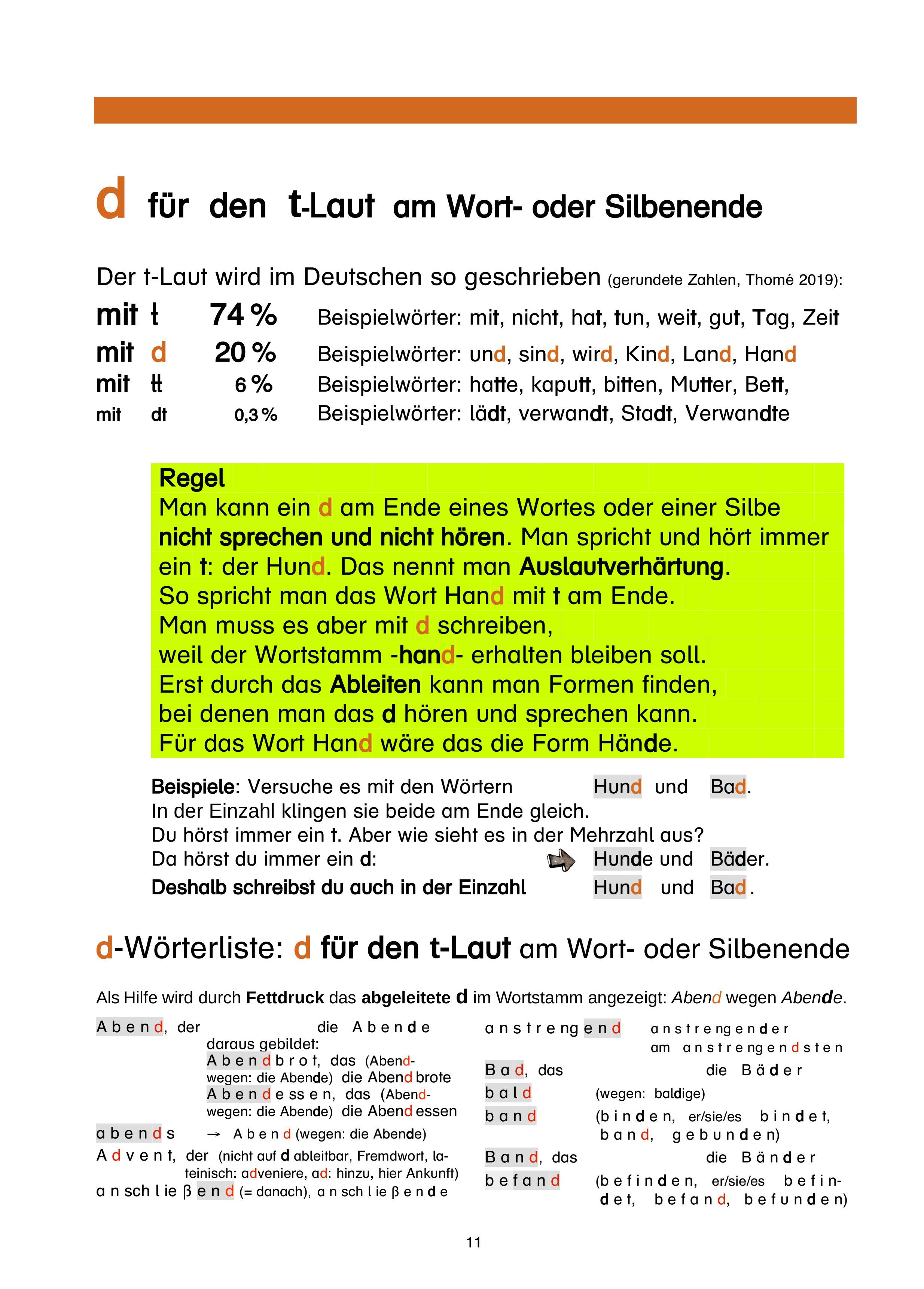 Beispielinhalt (Bild) Wortstämme