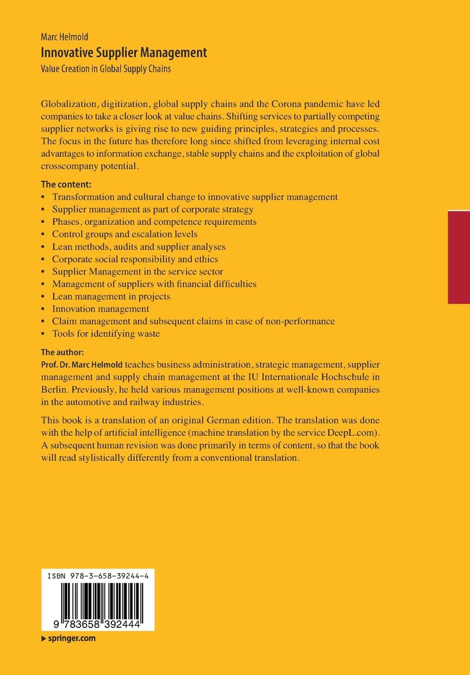 Rückseitencover Innovative Supplier Management