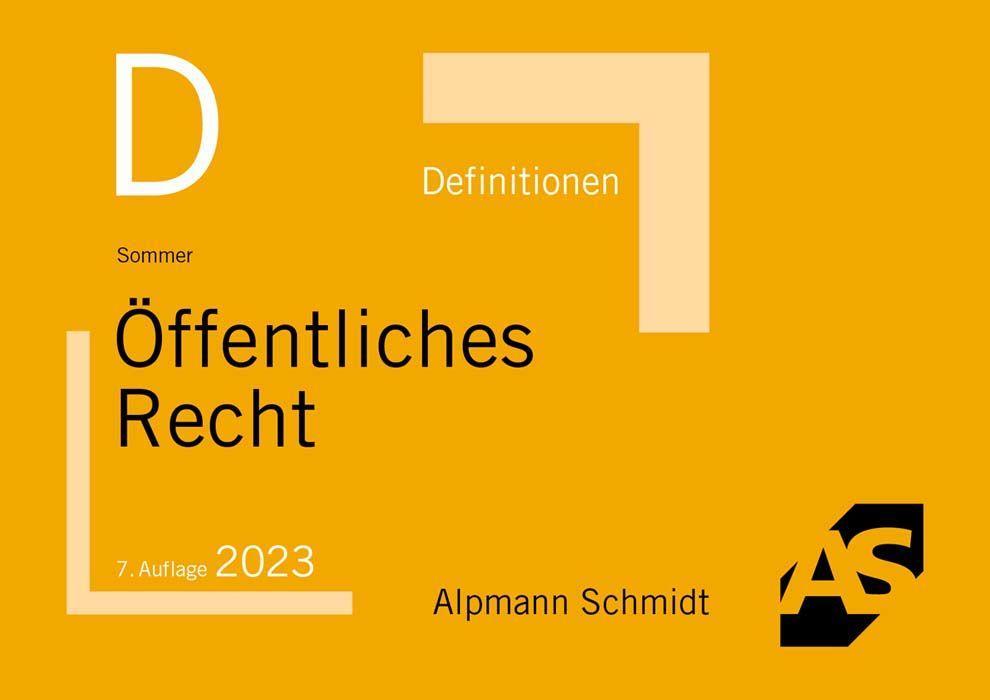 Vorderes Coverbild Definitionen Öffentliches Recht