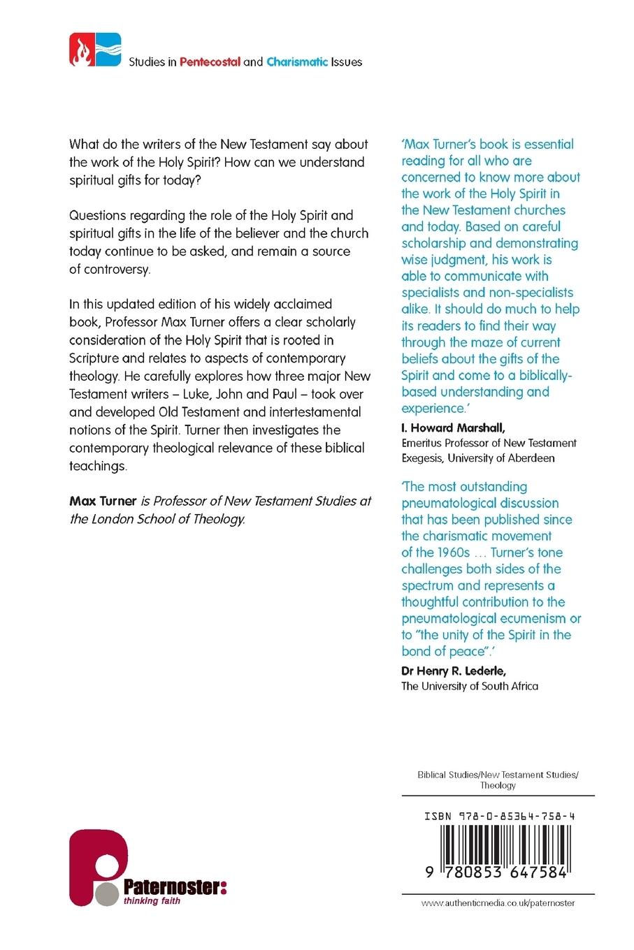 Rückseitencover The Holy Spirit and Spiritual Gifts