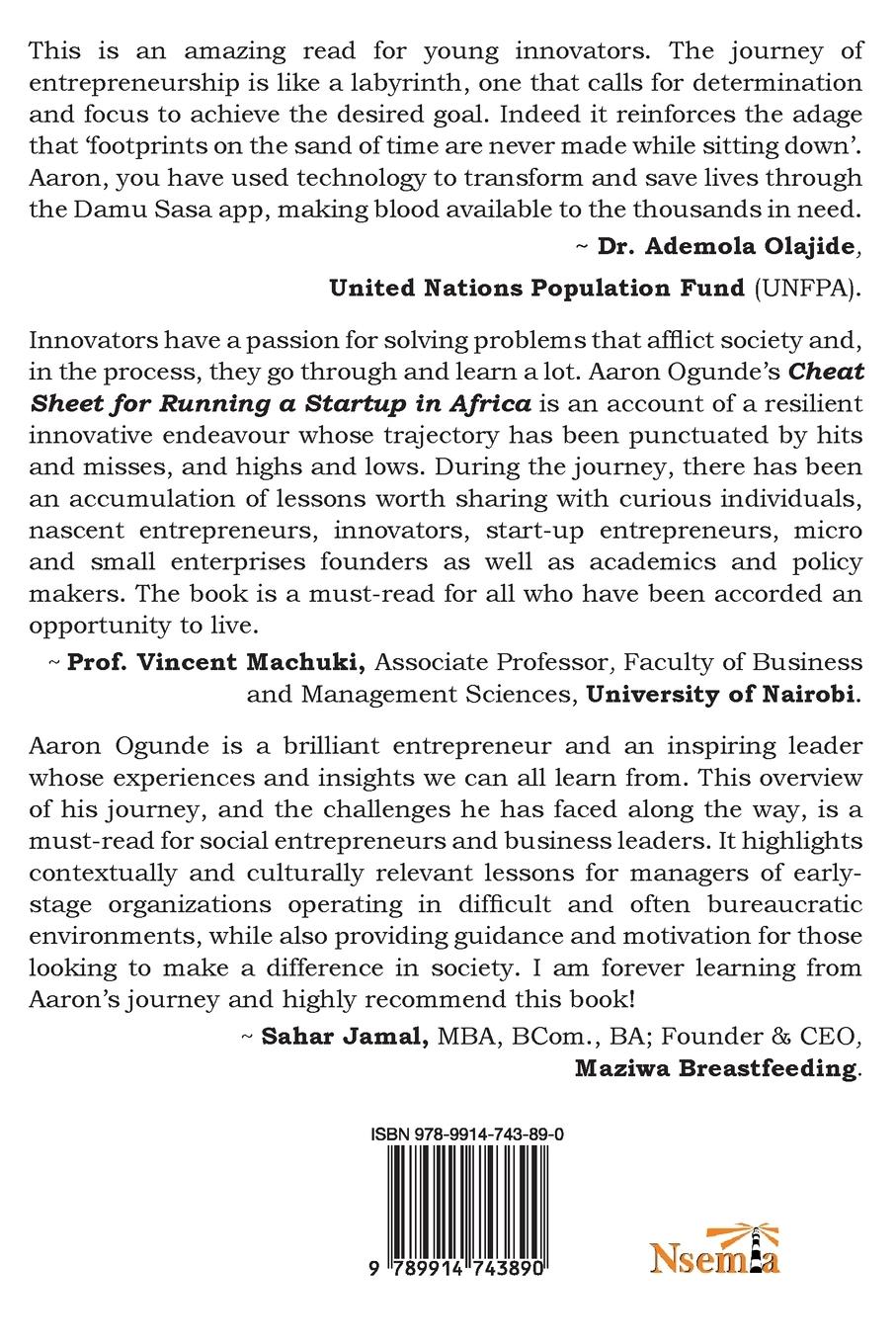 Rückseitencover Cheat Sheet for Running a Startup in Africa