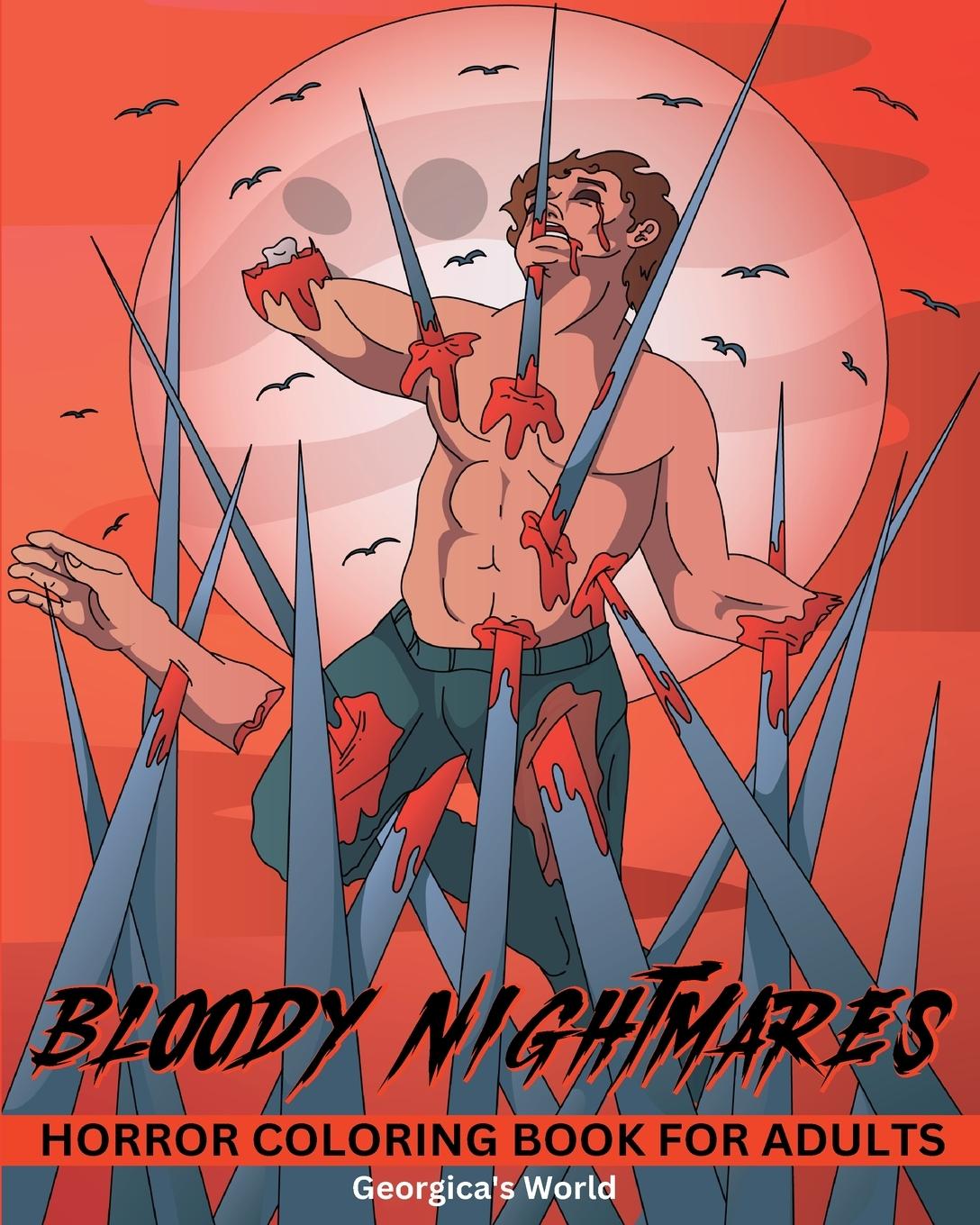 Vorderes Coverbild Bloody Nightmares Horror Coloring Book for Adults