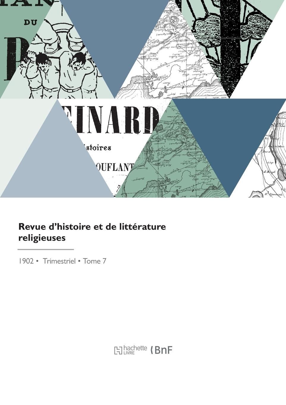Vorderes Coverbild Revue d'histoire et de littérature religieuses