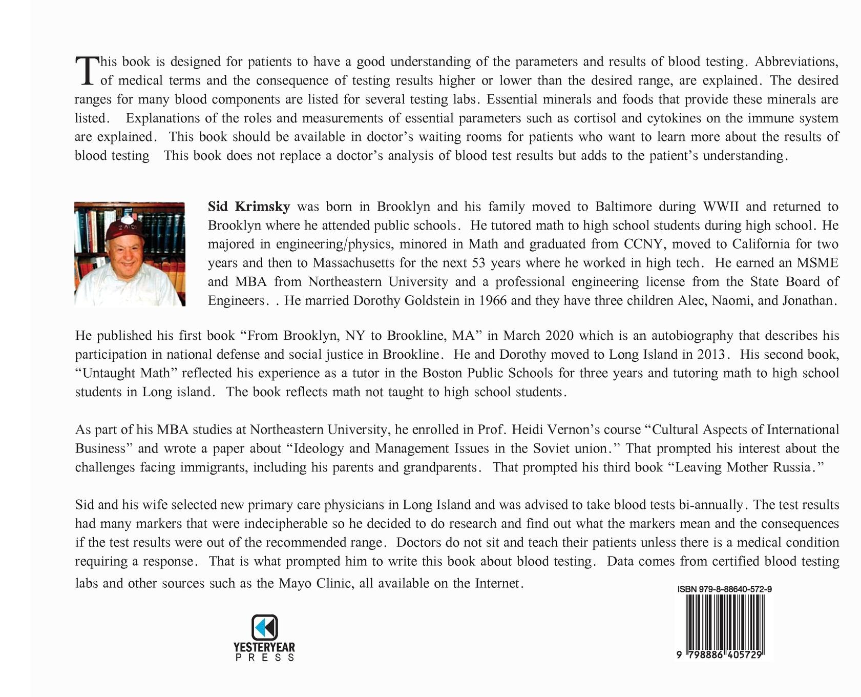 Rückseitencover Blood Testing Results and Analysis: Essential Vitamins, Minerals, and Supporting Foods