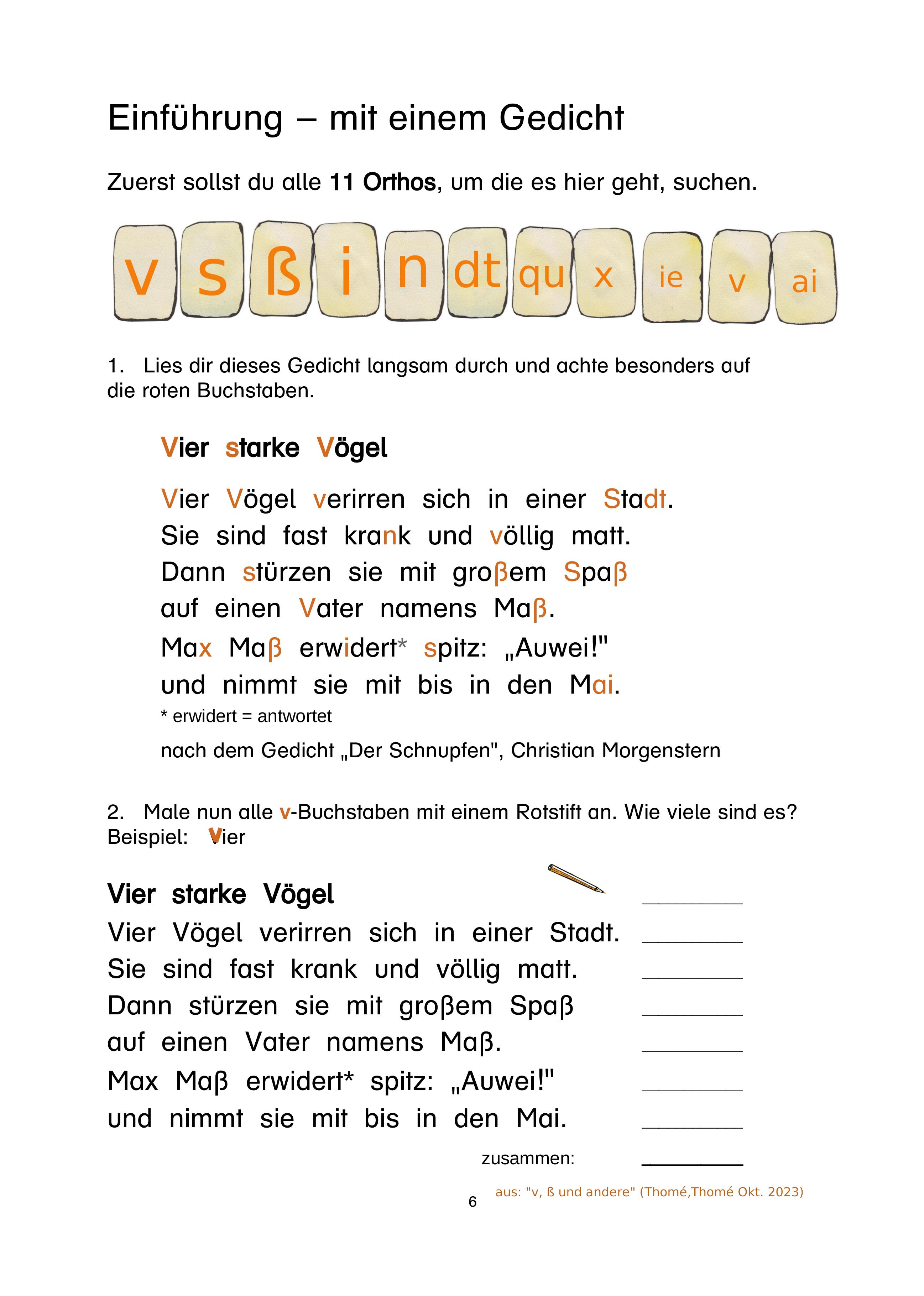 Beispielinhalt (Bild) V, ß und andere