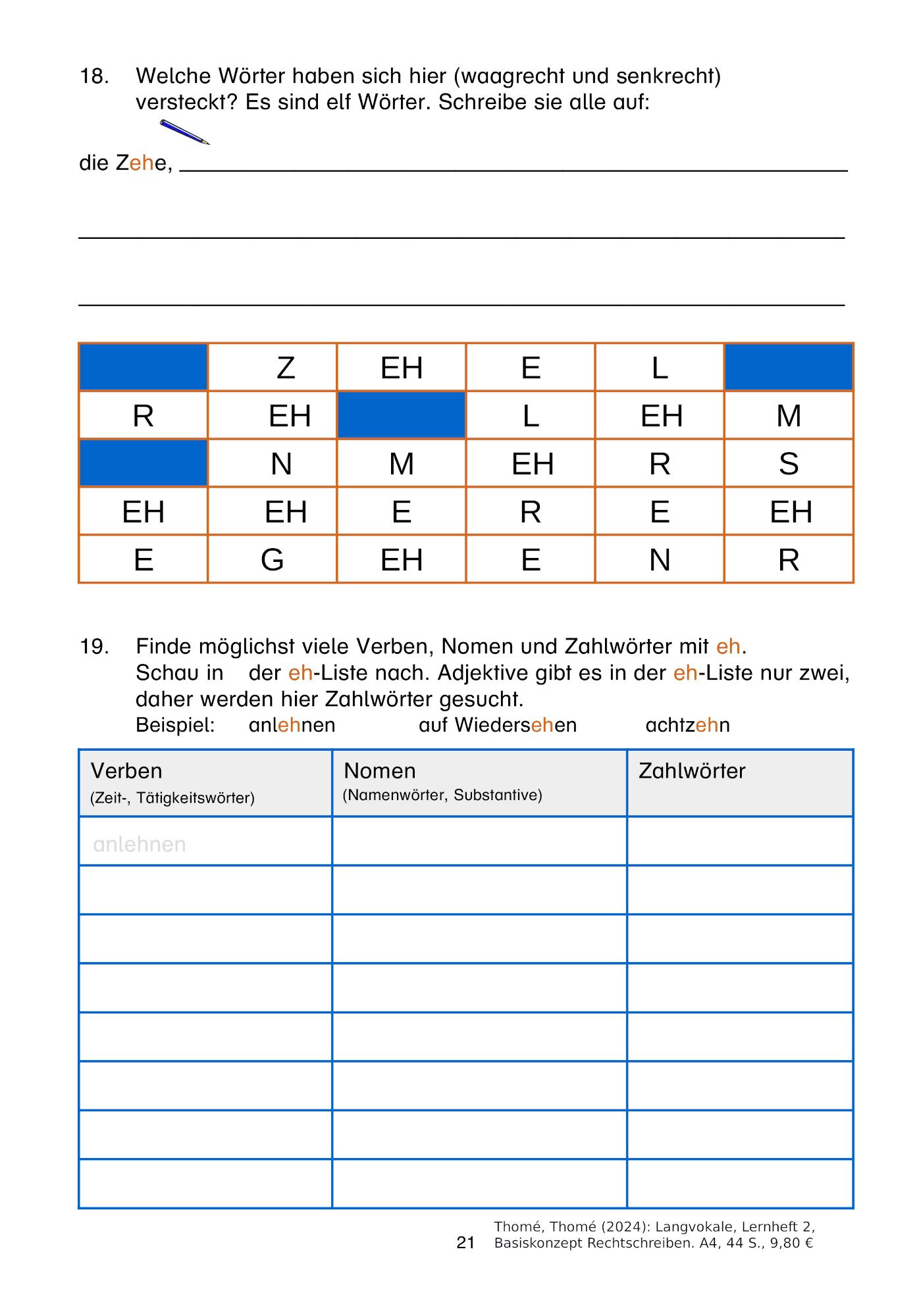 Beispielinhalt (Bild) Langvokale