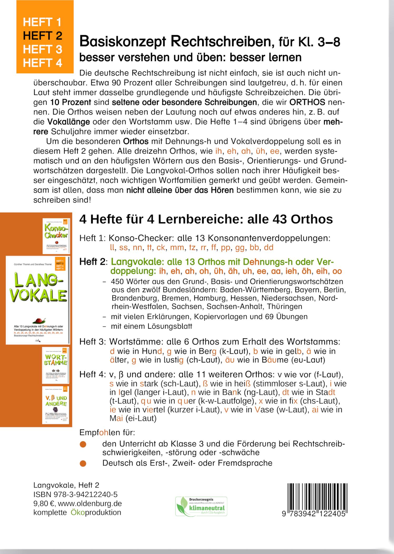 Rückseitencover Langvokale