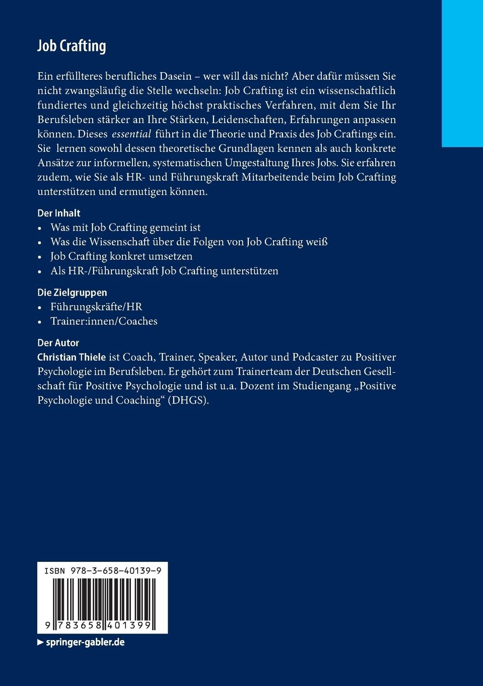 Rückseitencover Job Crafting