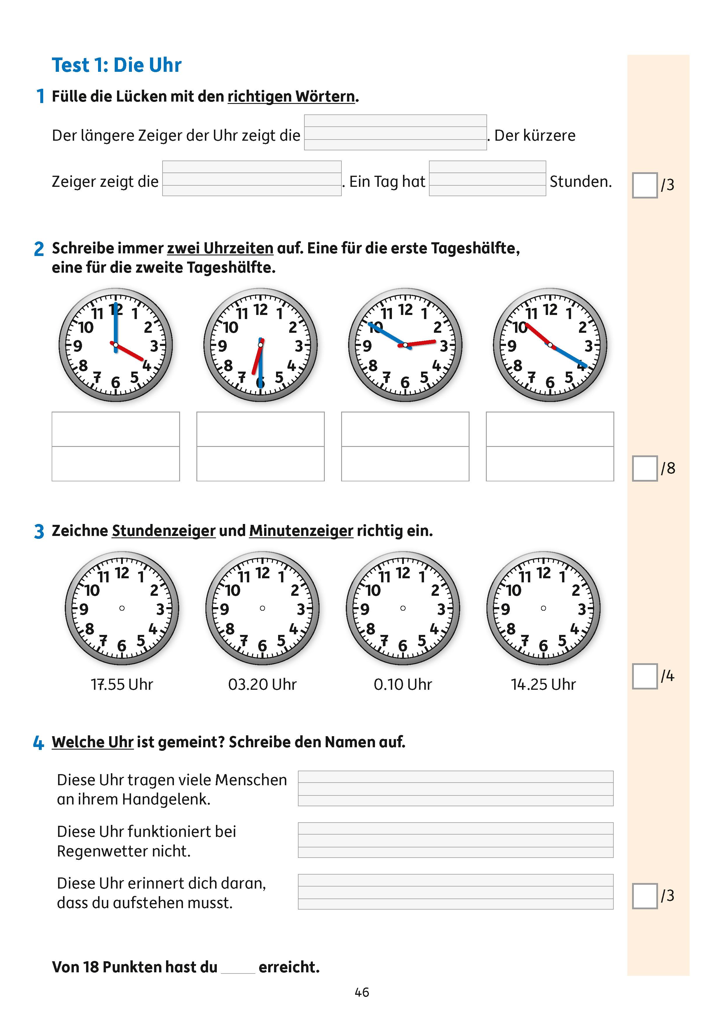 Beispielinhalt (Bild) Übungsheft mit Tests im Sachunterricht 2. Klasse