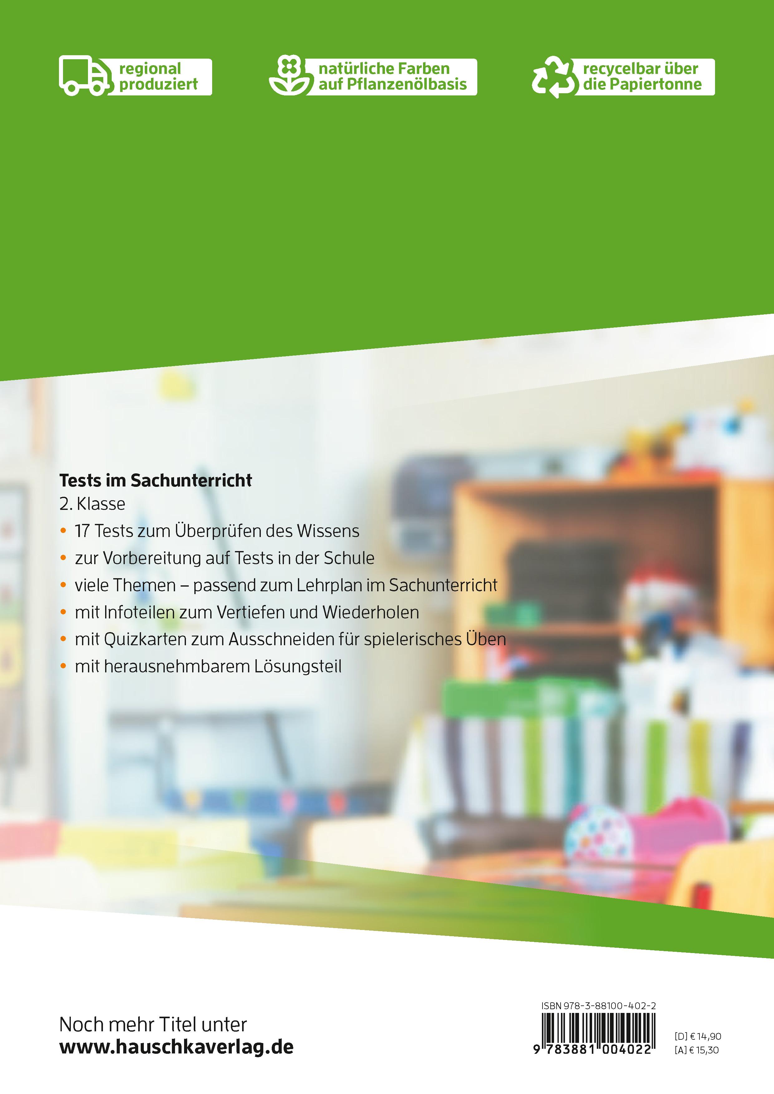 Beispielinhalt (Bild) Übungsheft mit Tests im Sachunterricht 2. Klasse