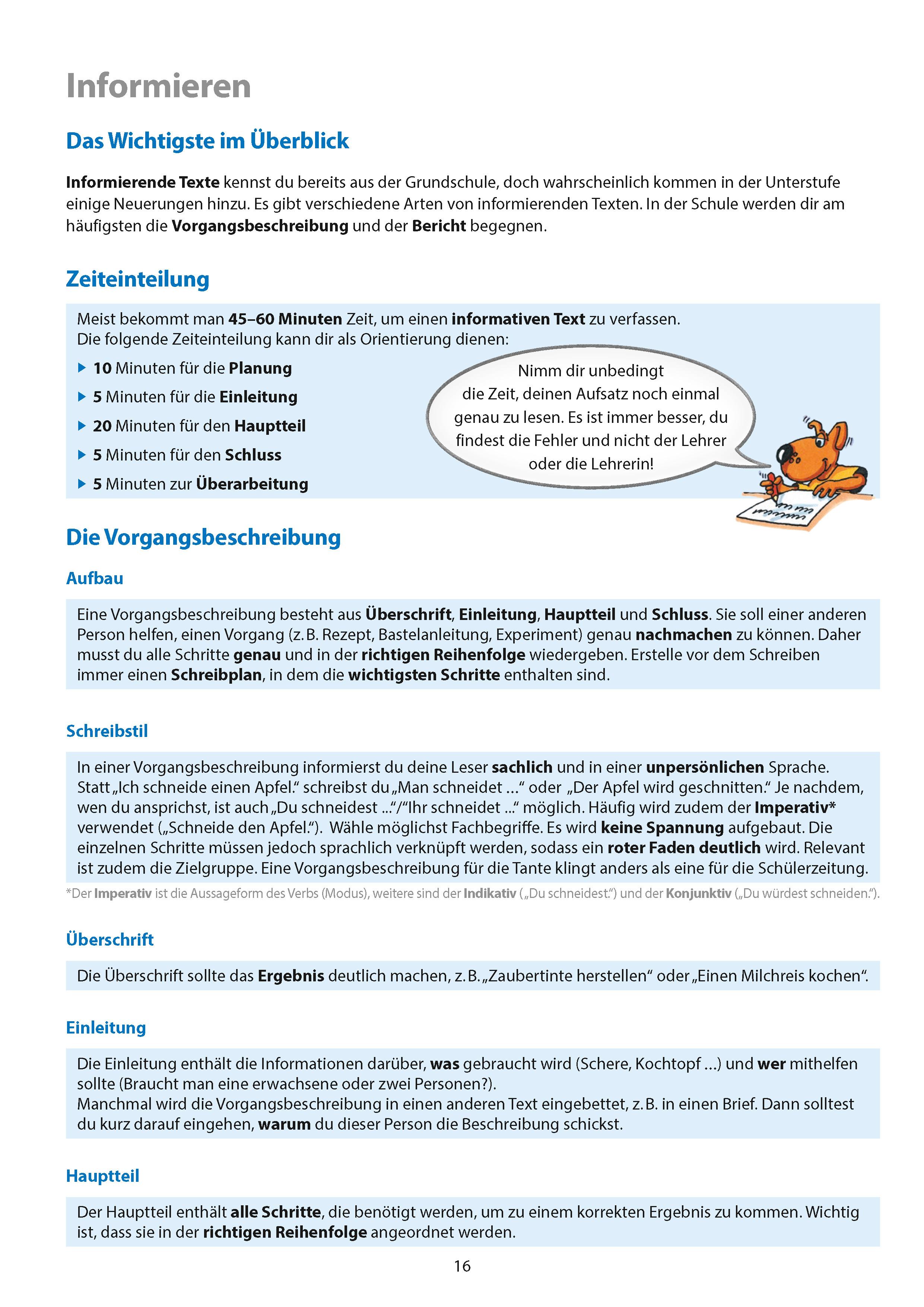Beispielinhalt (Bild) Übungsheft mit Tests in Deutsch - Aufsatz Gymnasium 5. Klasse