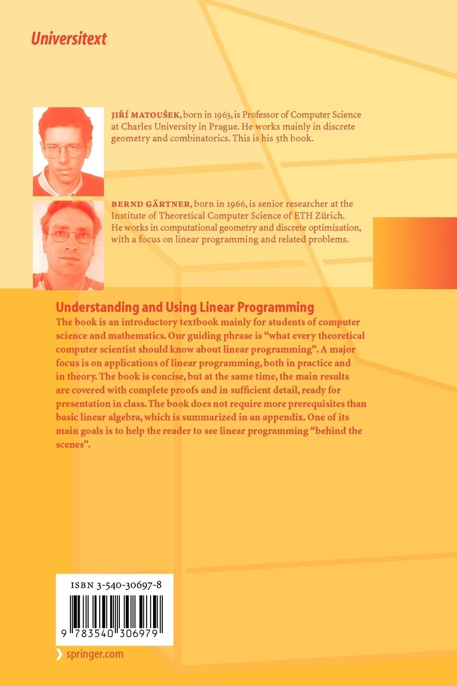 Rückseitencover Understanding and Using Linear Programming