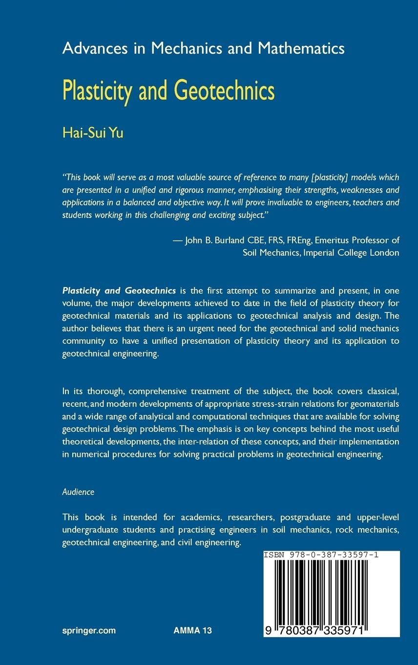 Rückseitencover Plasticity and Geotechnics