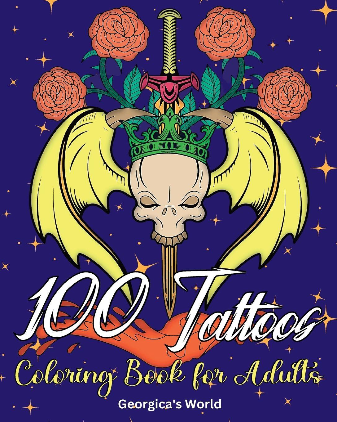 Vorderes Coverbild 100 Tattoos Coloring Book for Adults