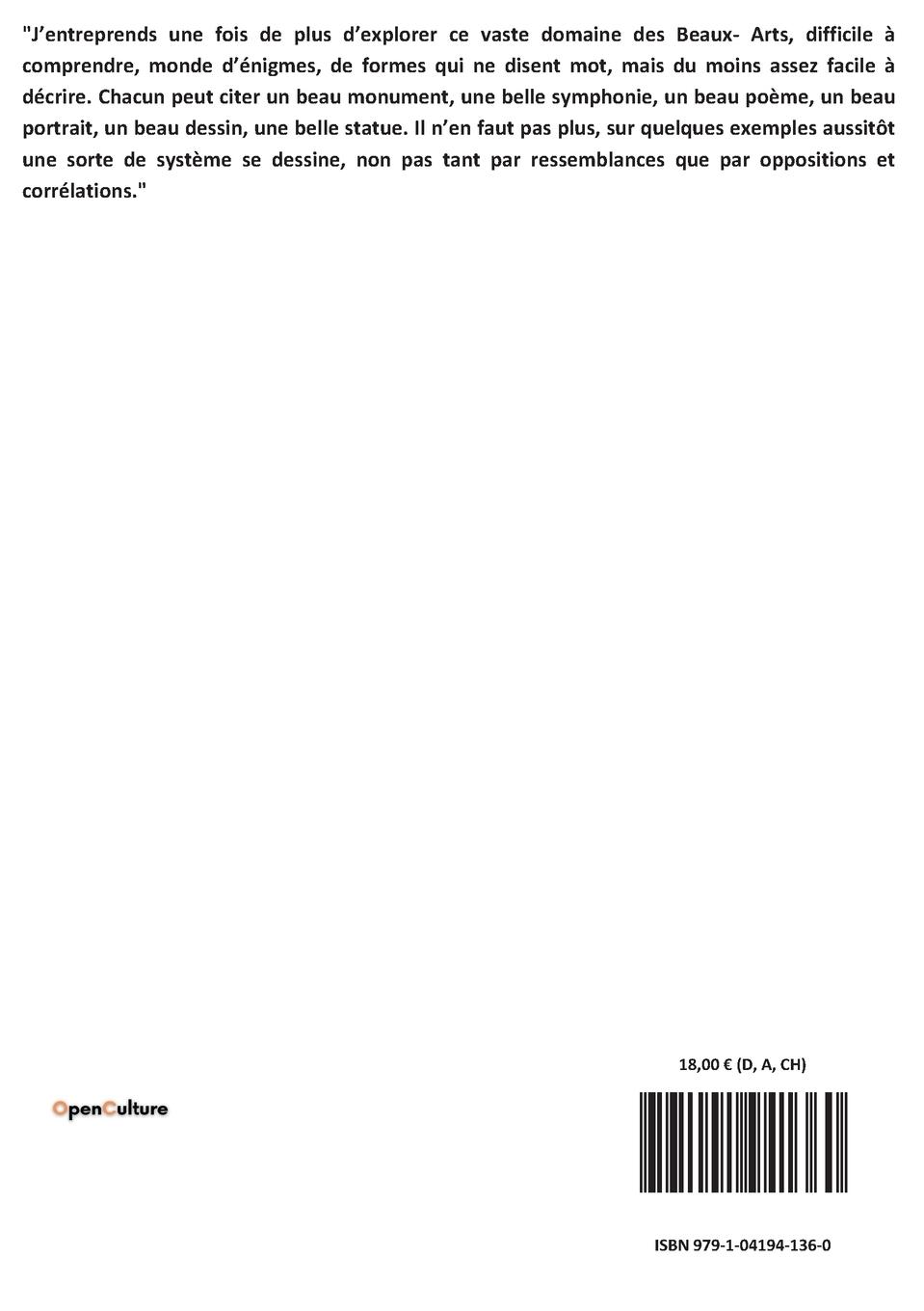 Rückseitencover Vingt leçons sur les Beaux-Arts