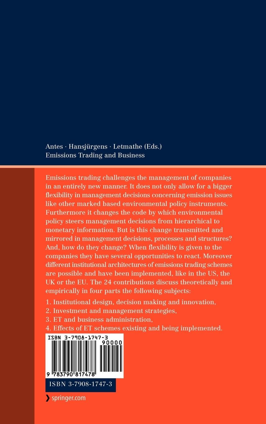 Rückseitencover Emissions Trading and Business