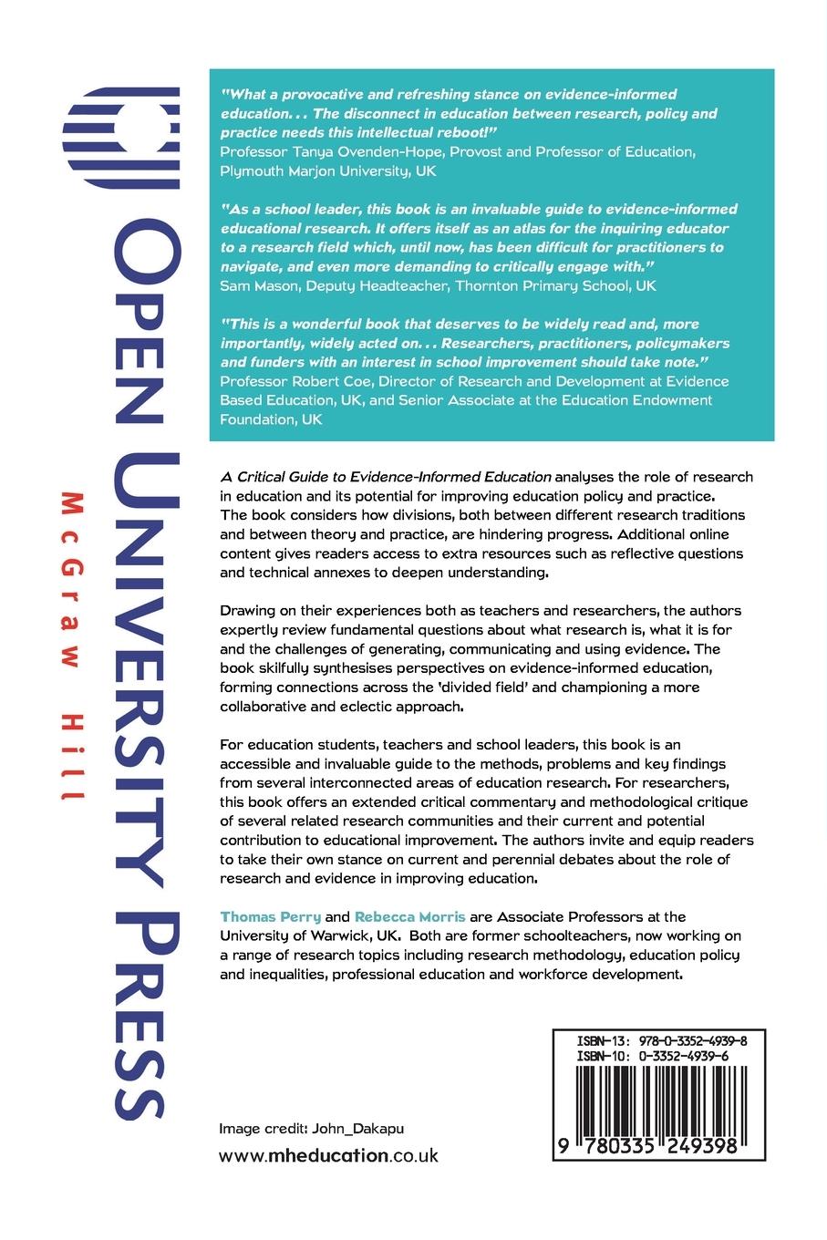 Rückseitencover A Critical Guide to Evidence-Informed Education