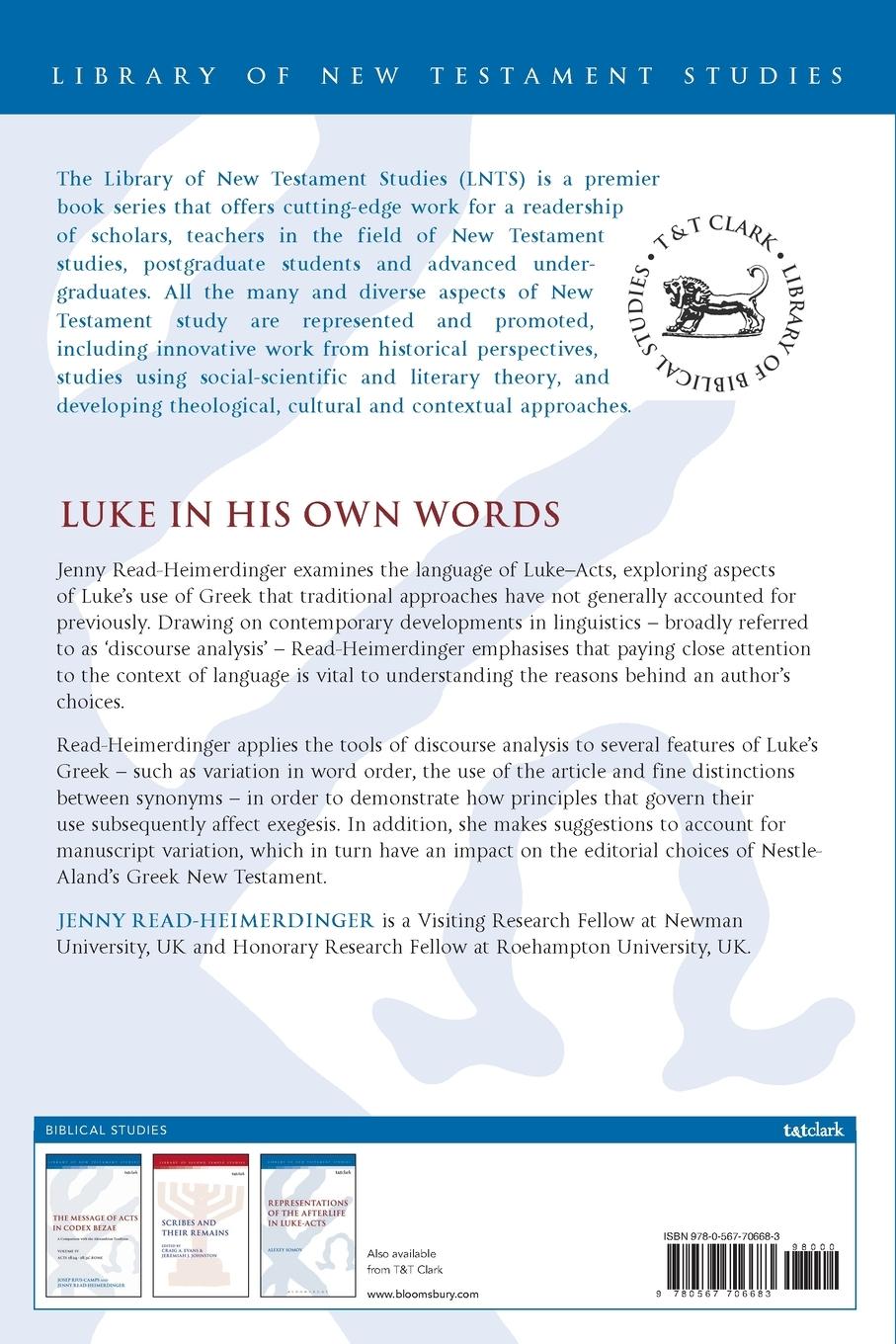 Rückseitencover Luke in His Own Words