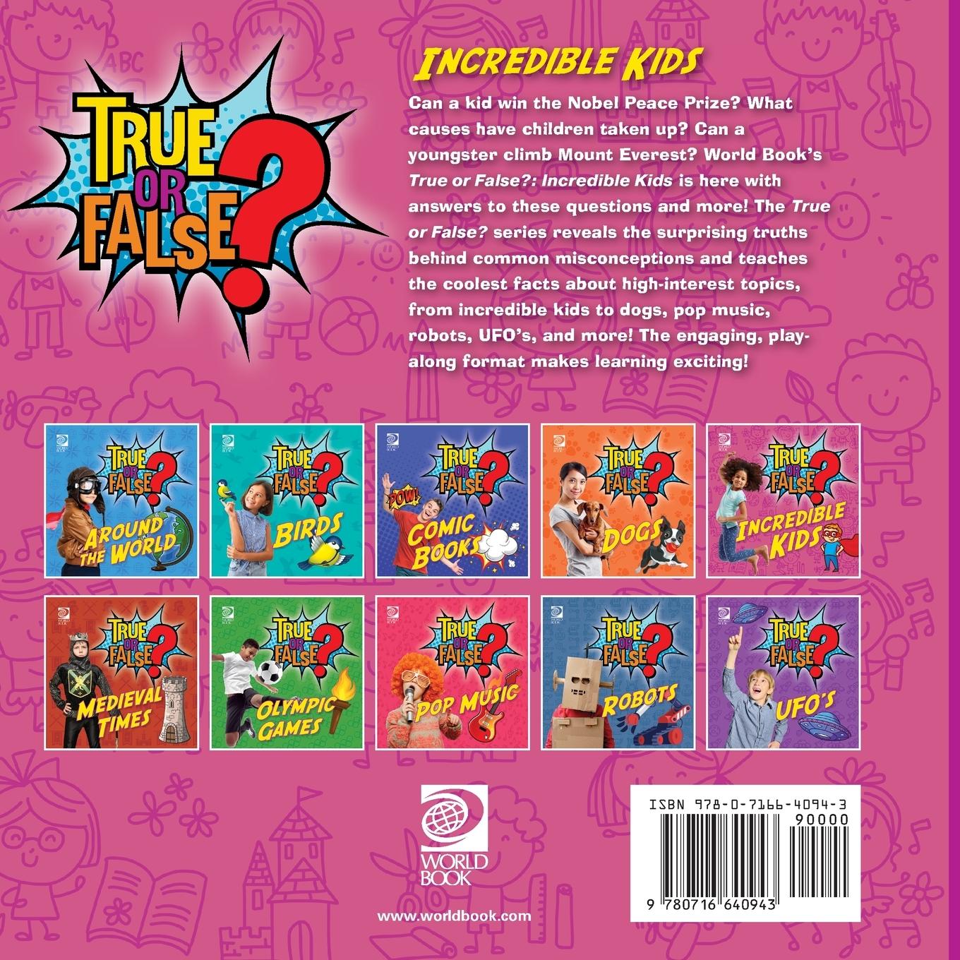 Rückseitencover True or False? Incredible Kids