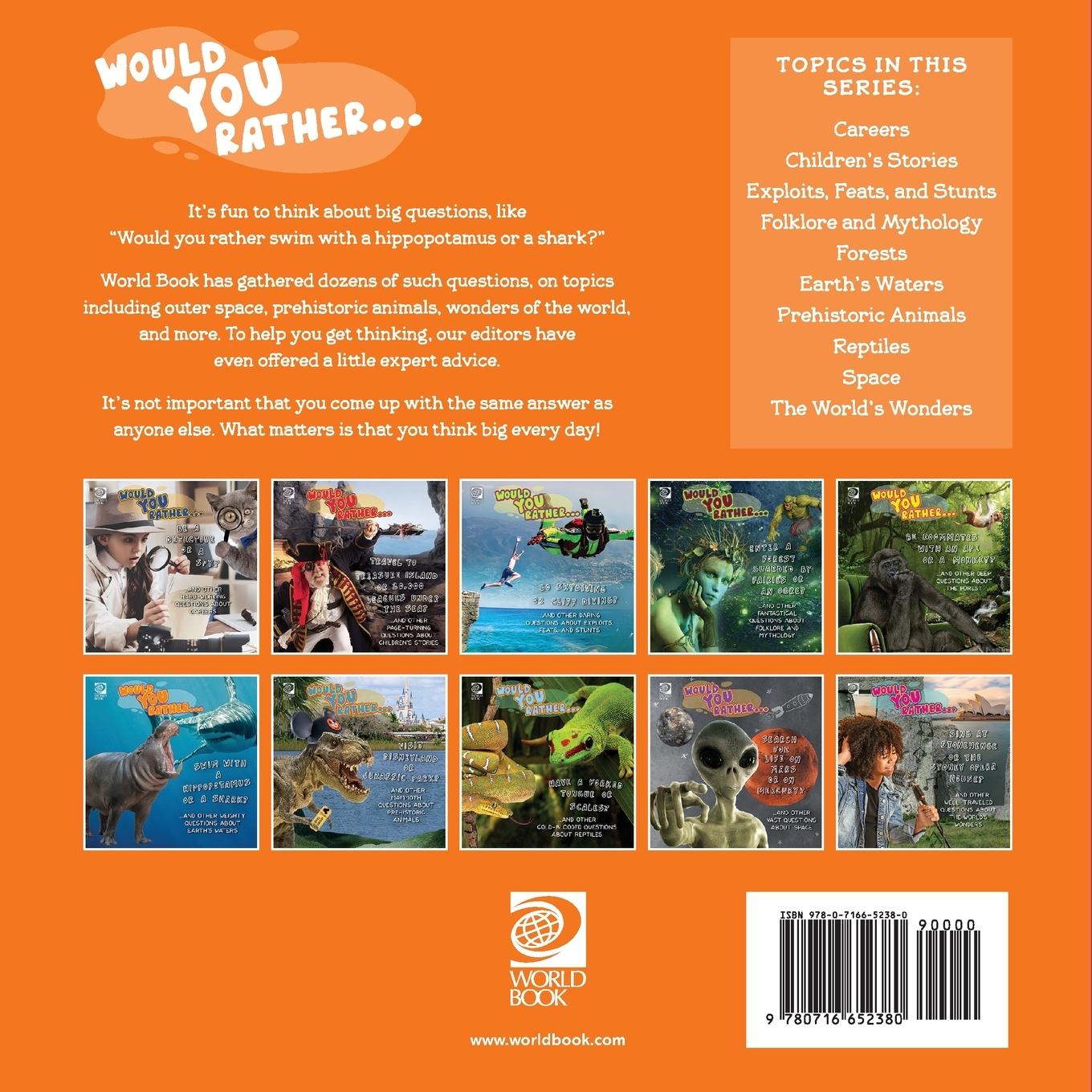 Rückseitencover Would You Rather... Swim with a Hippopotamus or a Shark? ...and other weighty questions about Earth's waters