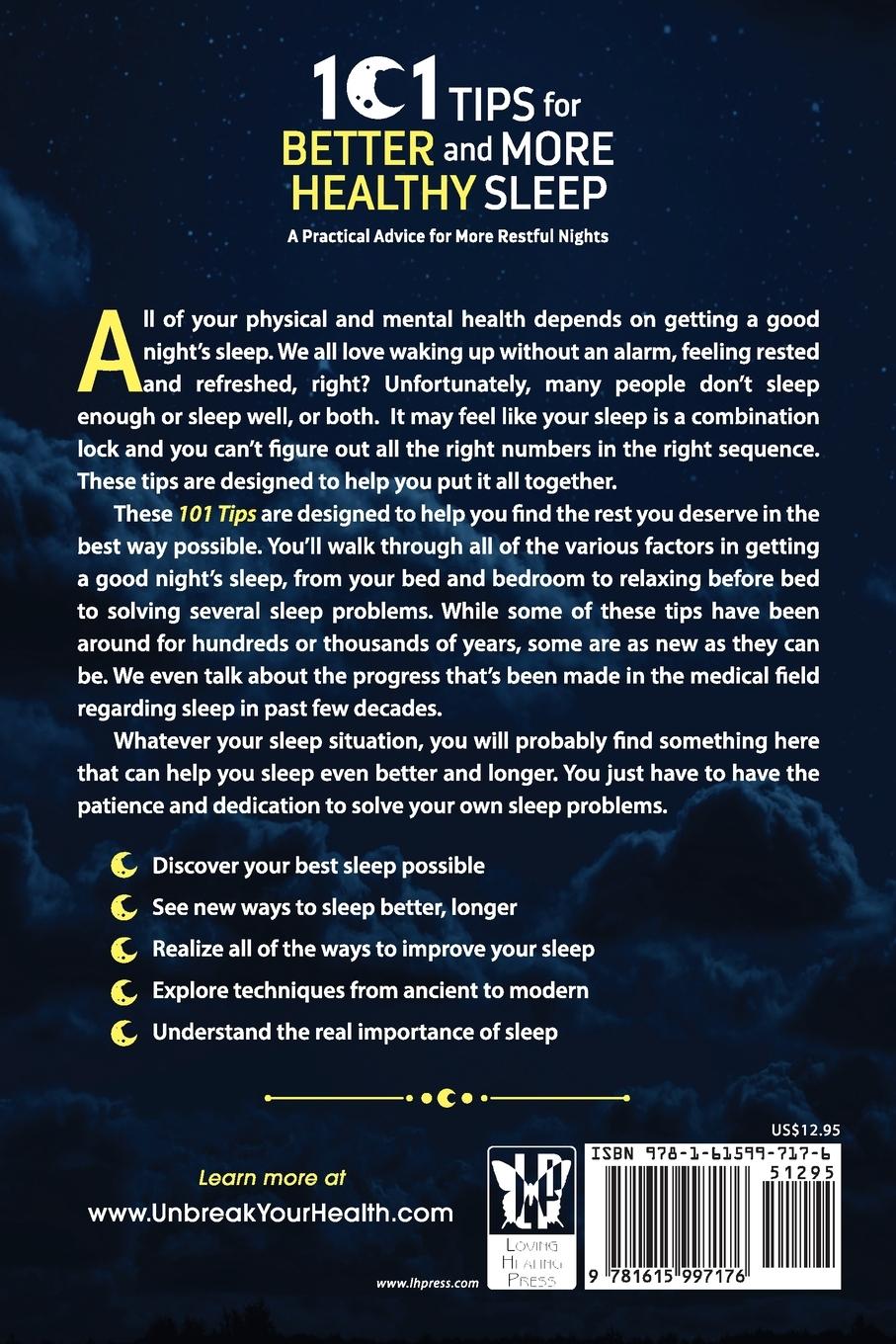 Rückseitencover 101 Tips for Better And More Healthy Sleep