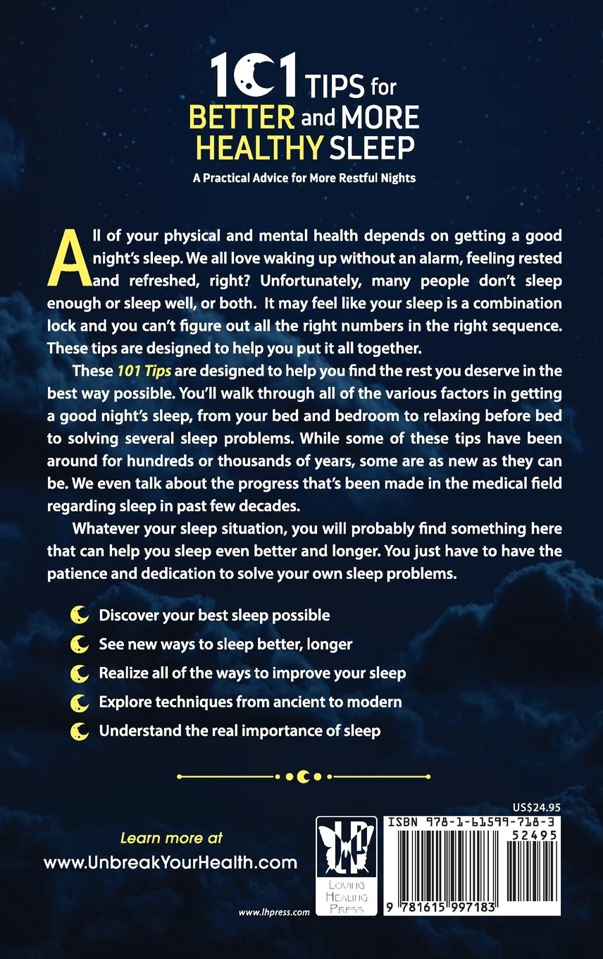 Rückseitencover 101 Tips for Better And More Healthy Sleep
