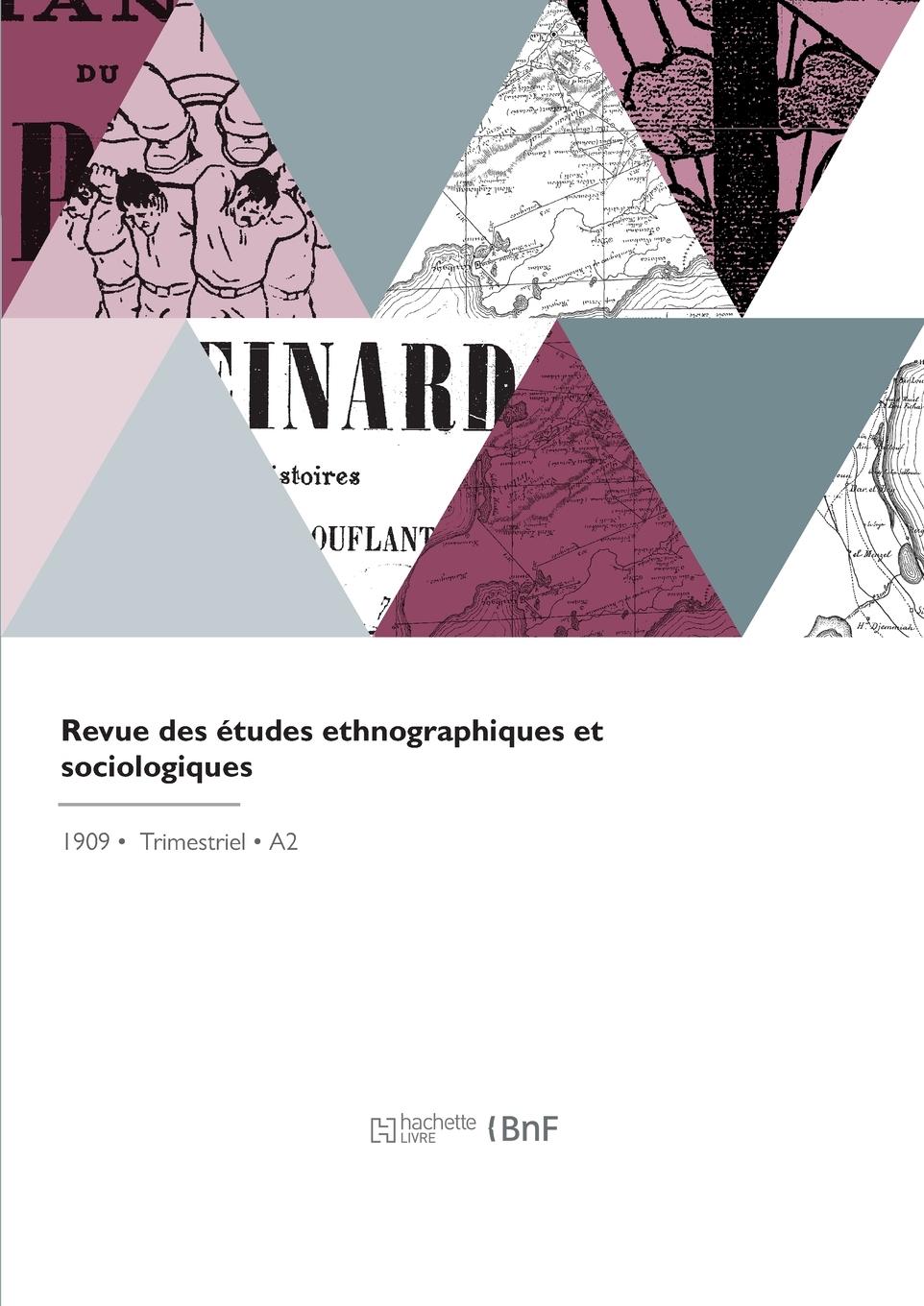 Vorderes Coverbild Revue Des Études Ethnographiques Et Sociologiques