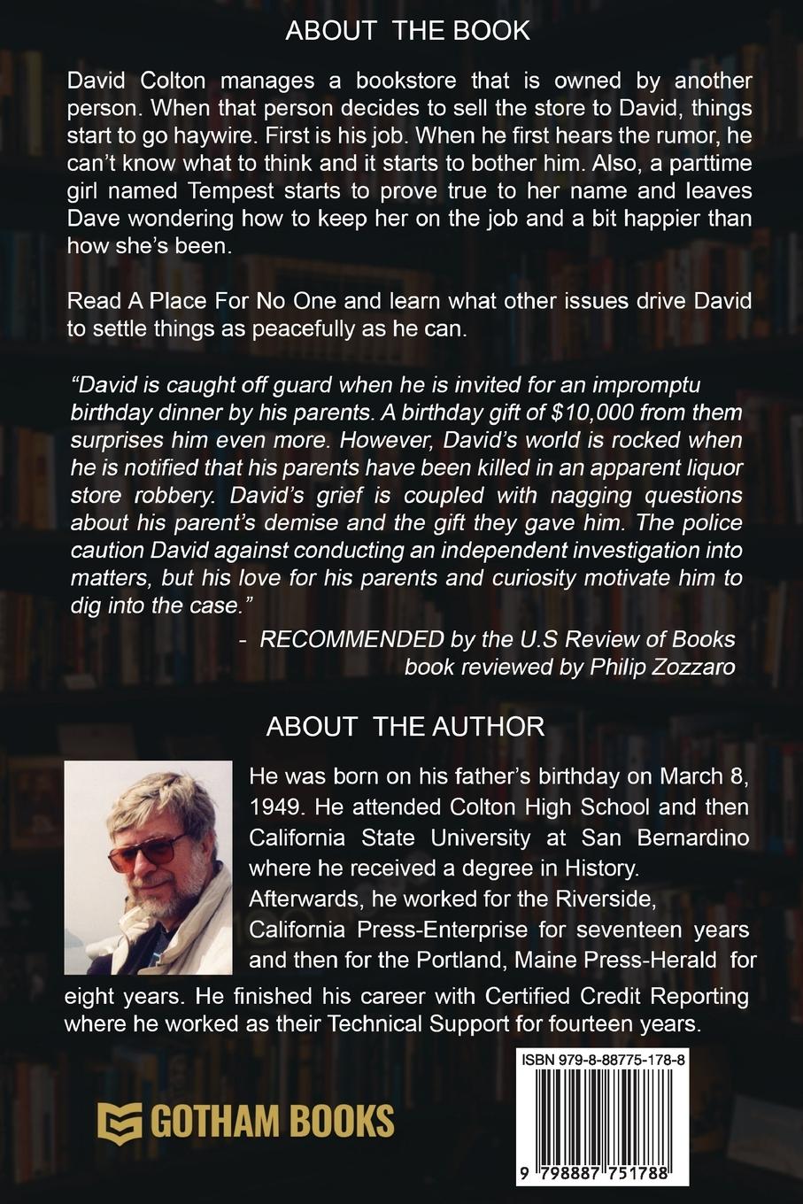 Rückseitencover A Place For No One