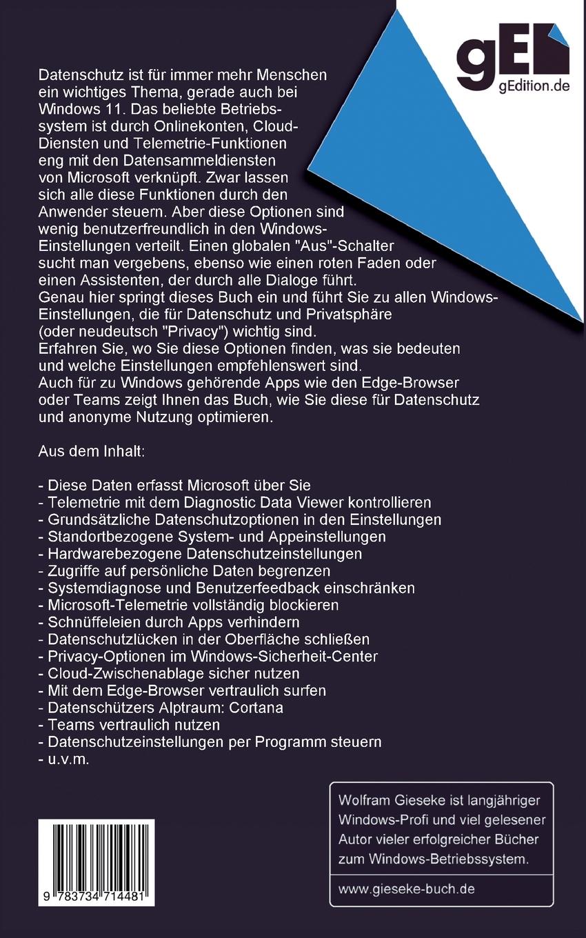 Rückseitencover Windows 11 Datenschutzfibel