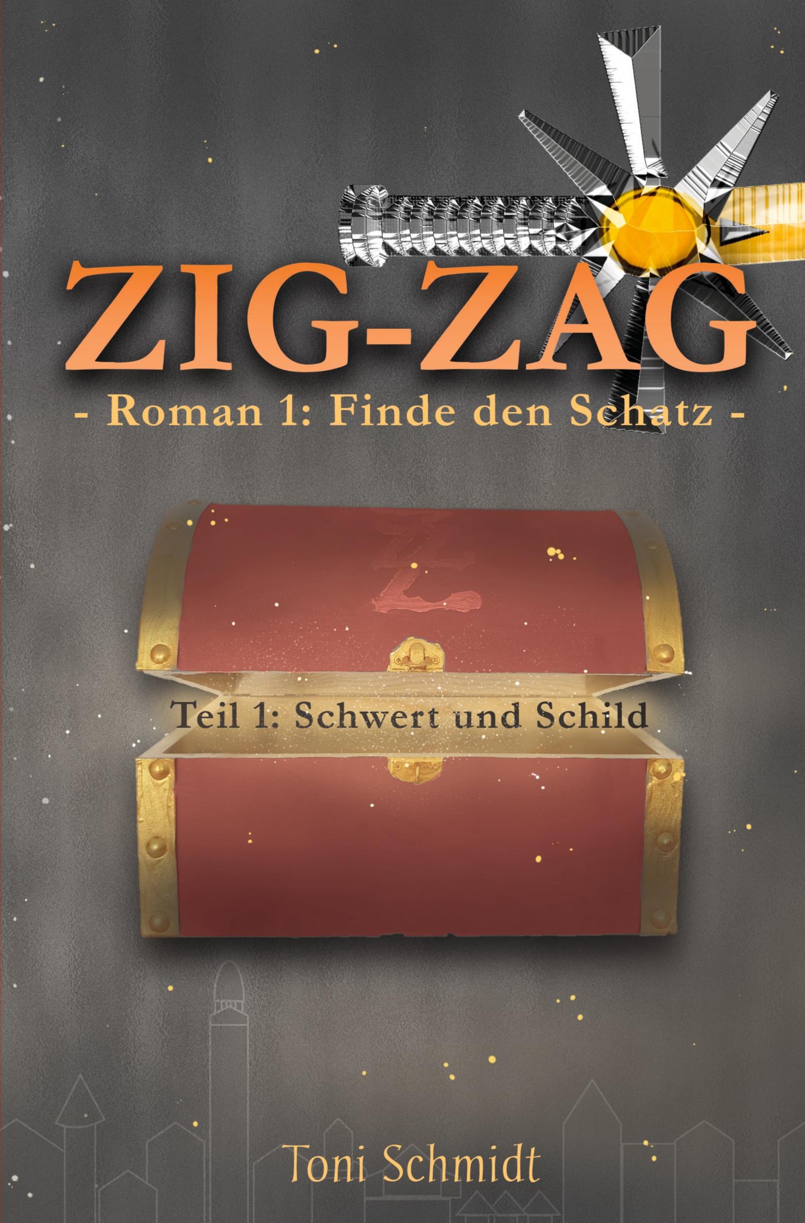 Vorderes Coverbild ZIG-ZAG Roman 1: Finde den Schatz - Teil 1 Schwert und Schild