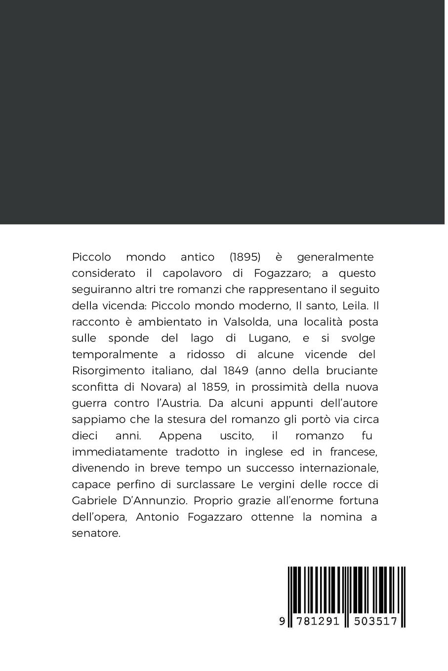 Rückseitencover Piccolo mondo antico