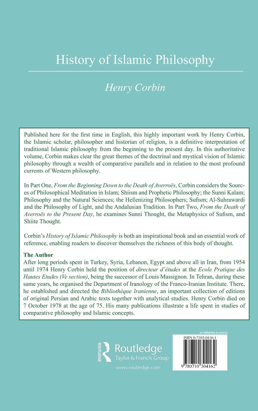 Rückseitencover History Of Islamic Philosophy