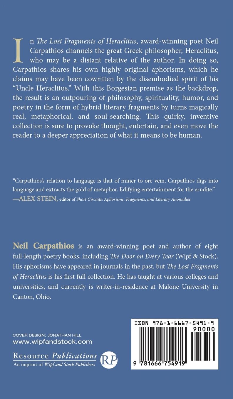 Rückseitencover The Lost Fragments of Heraclitus