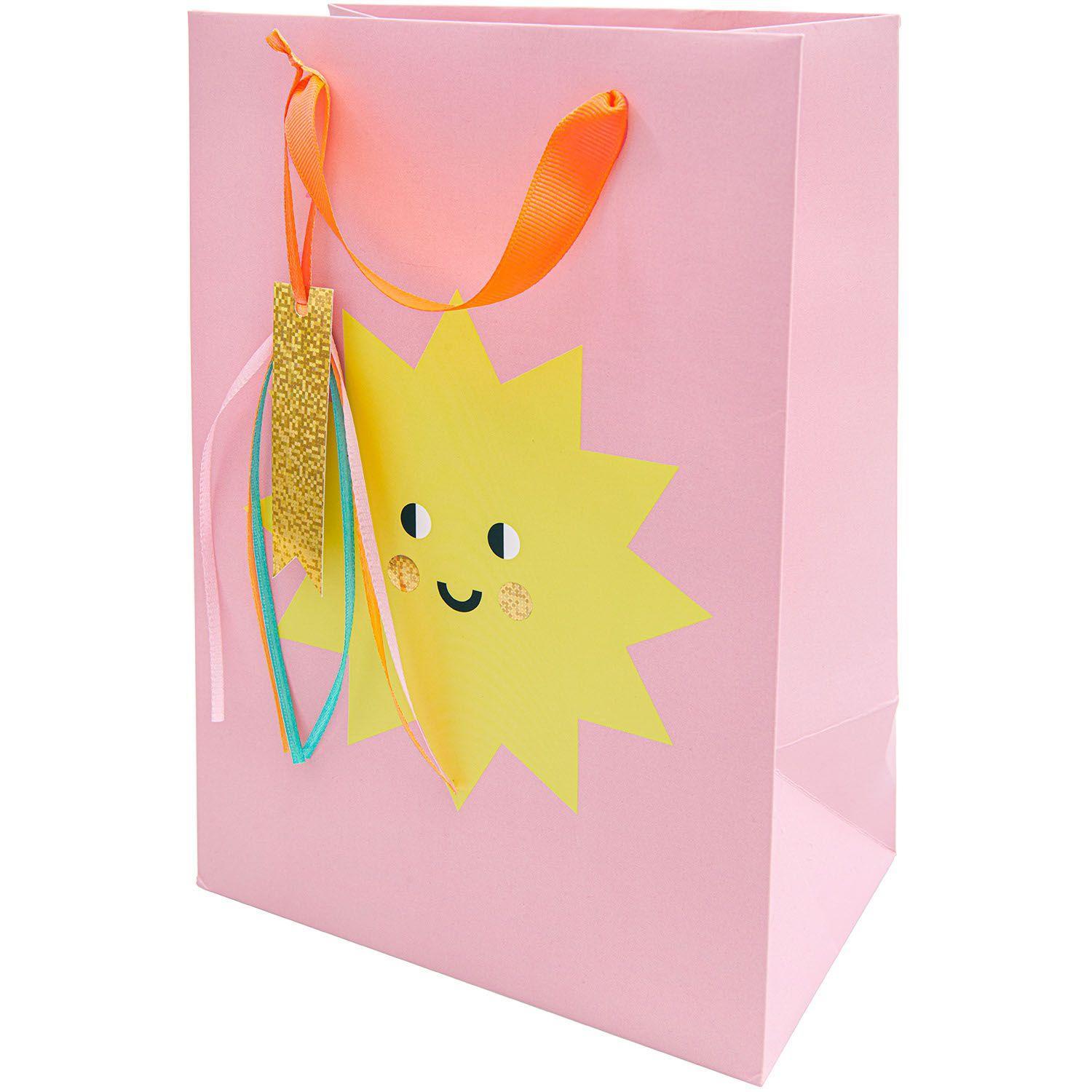 Vorderes Coverbild Geschenktüte Happy Birthday, Sonne, M, FSC MIX