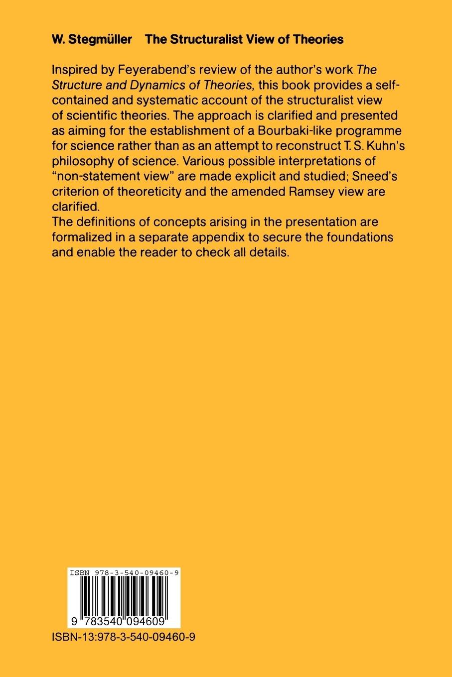 Rückseitencover The Structuralist View of Theories