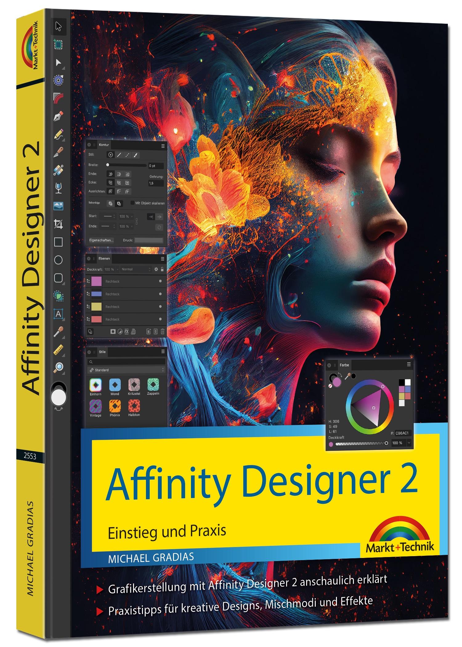 Vorderes Coverbild Affinity Designer 2 - Einstieg und Praxis für Windows Version - Die Anleitung Schritt für Schritt