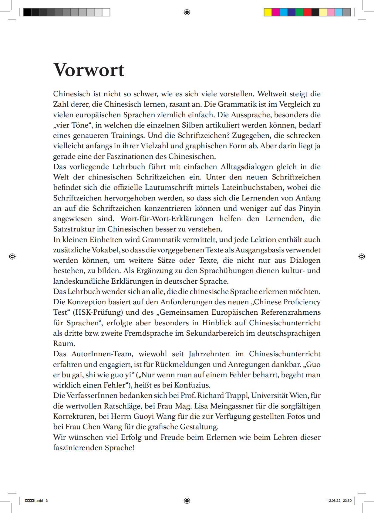 Beispielinhalt (Bild) Chinesisch für Anfänger "Bis Bald" Kursbuch