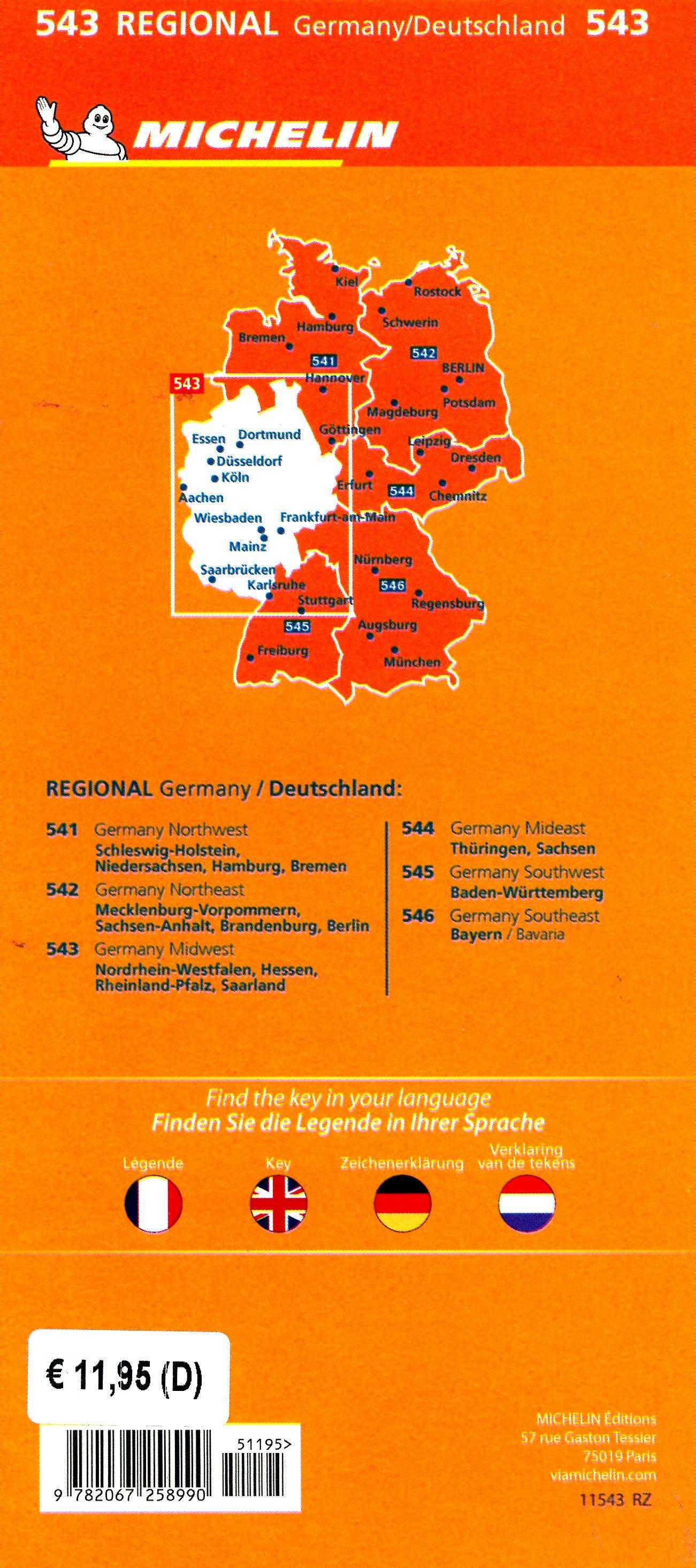 Beispielinhalt (Bild) Michelin Nordrhein-Westfalen, Hessen, Rheinland-Pfalz, Saarland