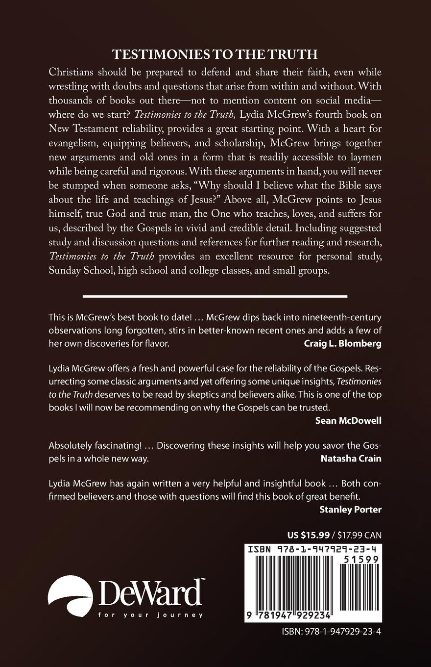 Rückseitencover Testimonies to the Truth