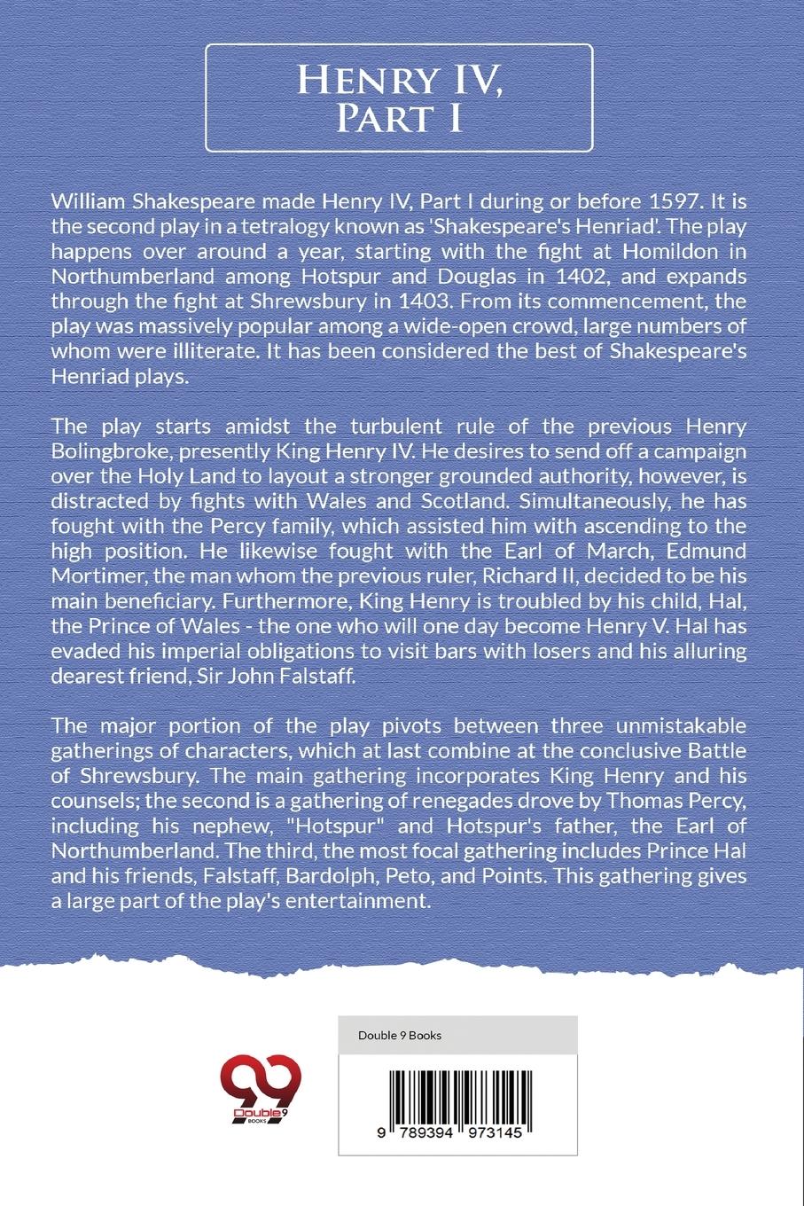 Rückseitencover HENRY IV PART-I