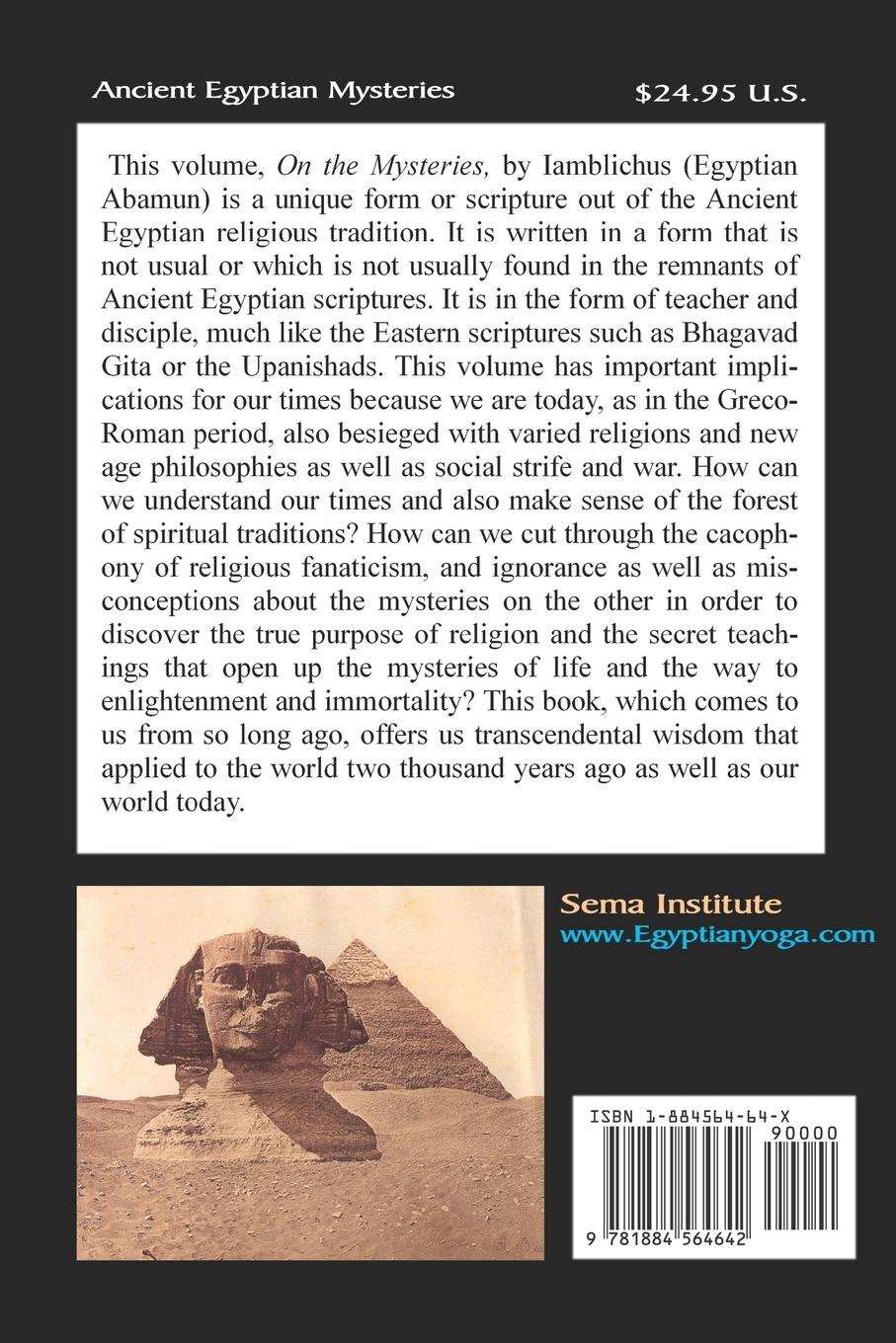 Rückseitencover On the Mysteries of the Egyptians, Chaldeans and Assyrians