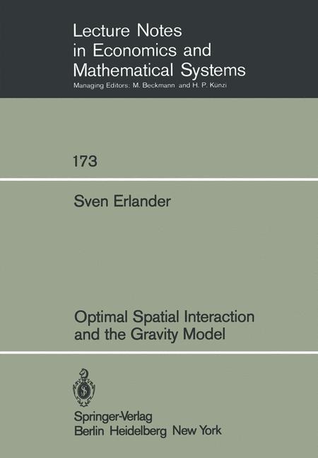 Vorderes Coverbild Optimal Spatial Interaction and the Gravity Model