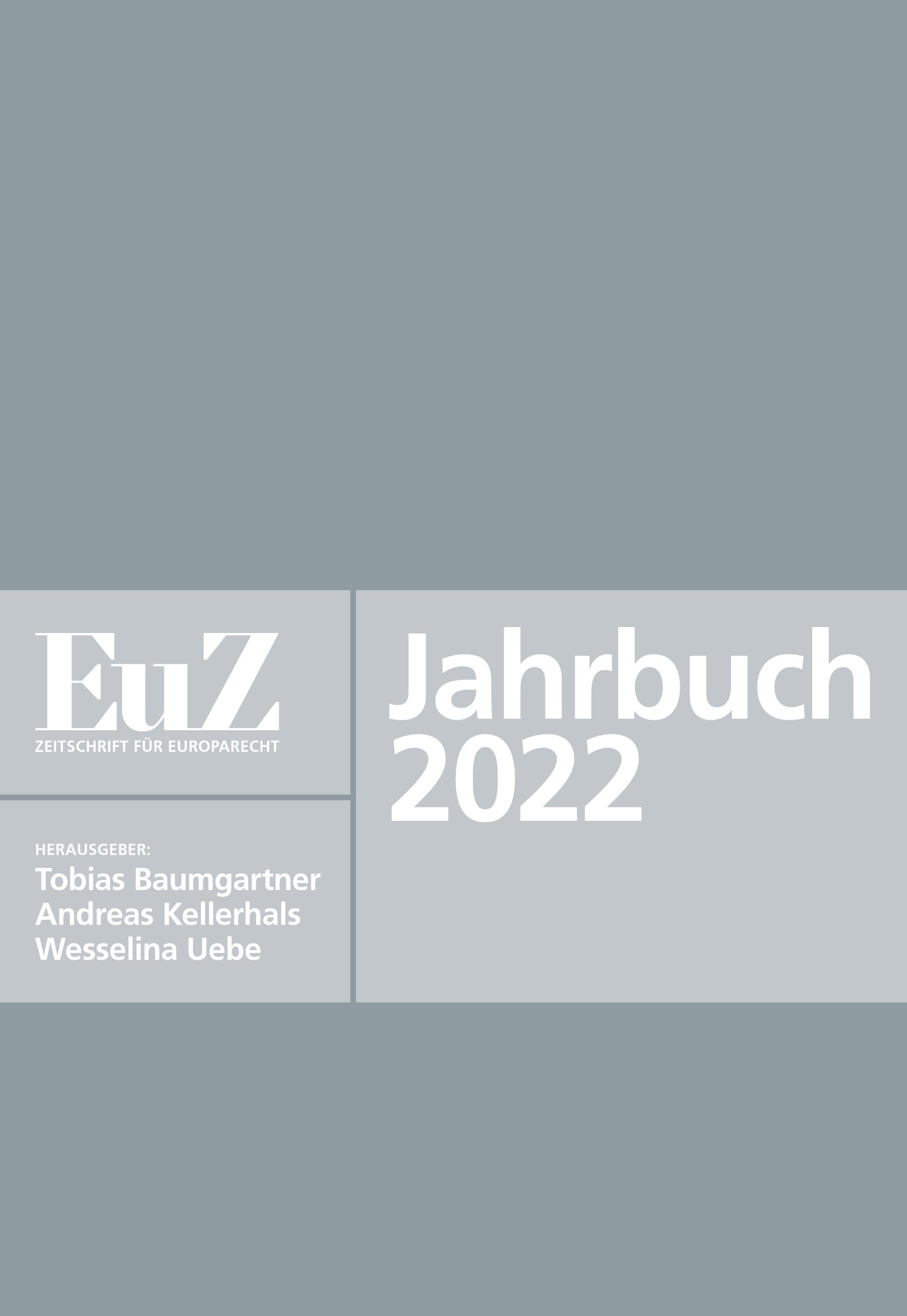Vorderes Coverbild EuZ - Zeitschrift für Europarecht - Jahrbuch 2022
