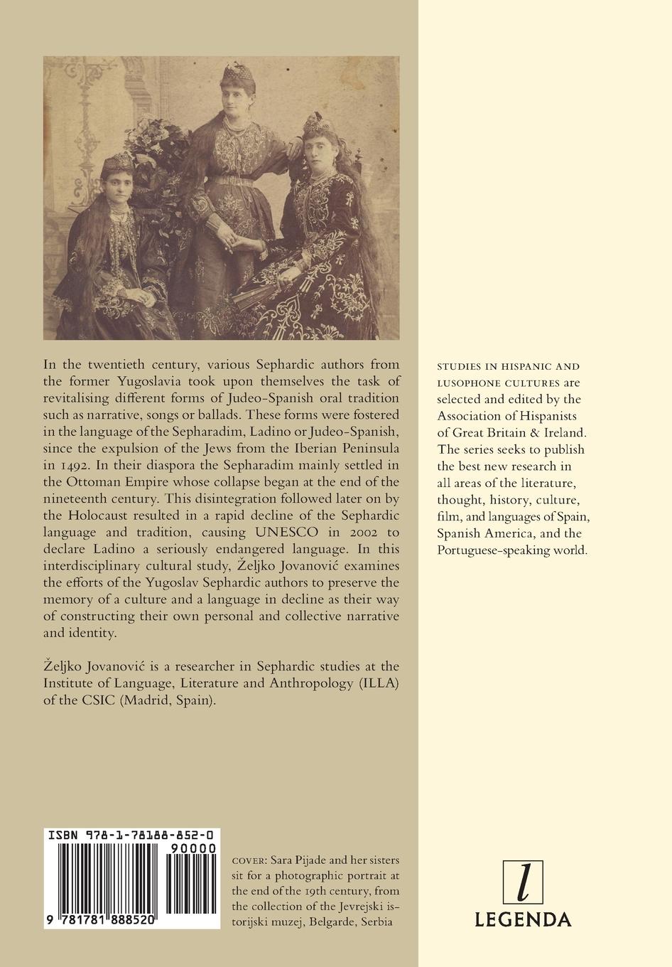 Rückseitencover Twentieth-Century Sephardic Authors from the Former Yugoslavia: A Judeo-Spanish Tradition