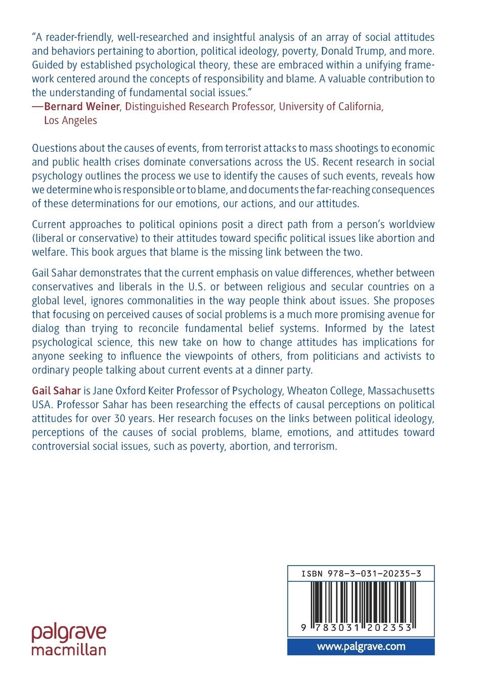Rückseitencover Blame and Political Attitudes