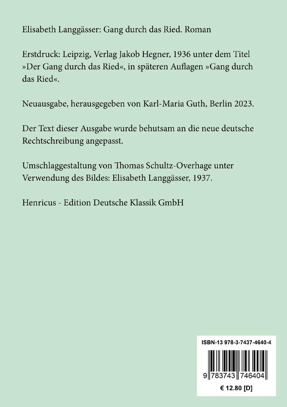 Rückseitencover Gang durch das Ried
