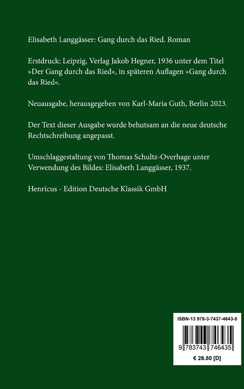 Rückseitencover Gang durch das Ried