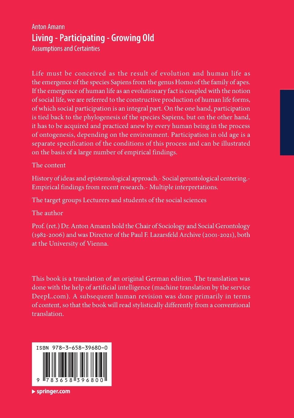 Rückseitencover Living - Participating - Growing Old