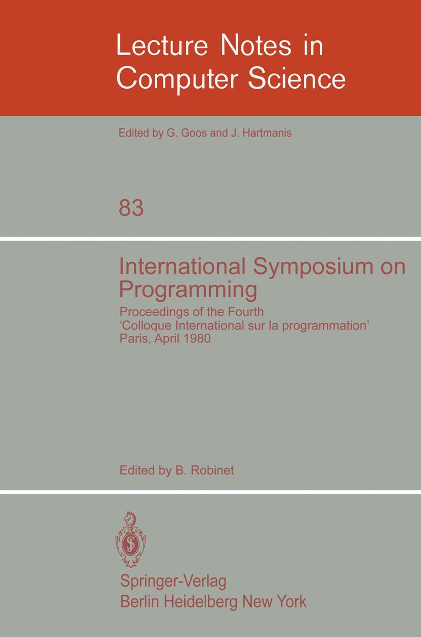 Vorderes Coverbild International Symposium on Programming