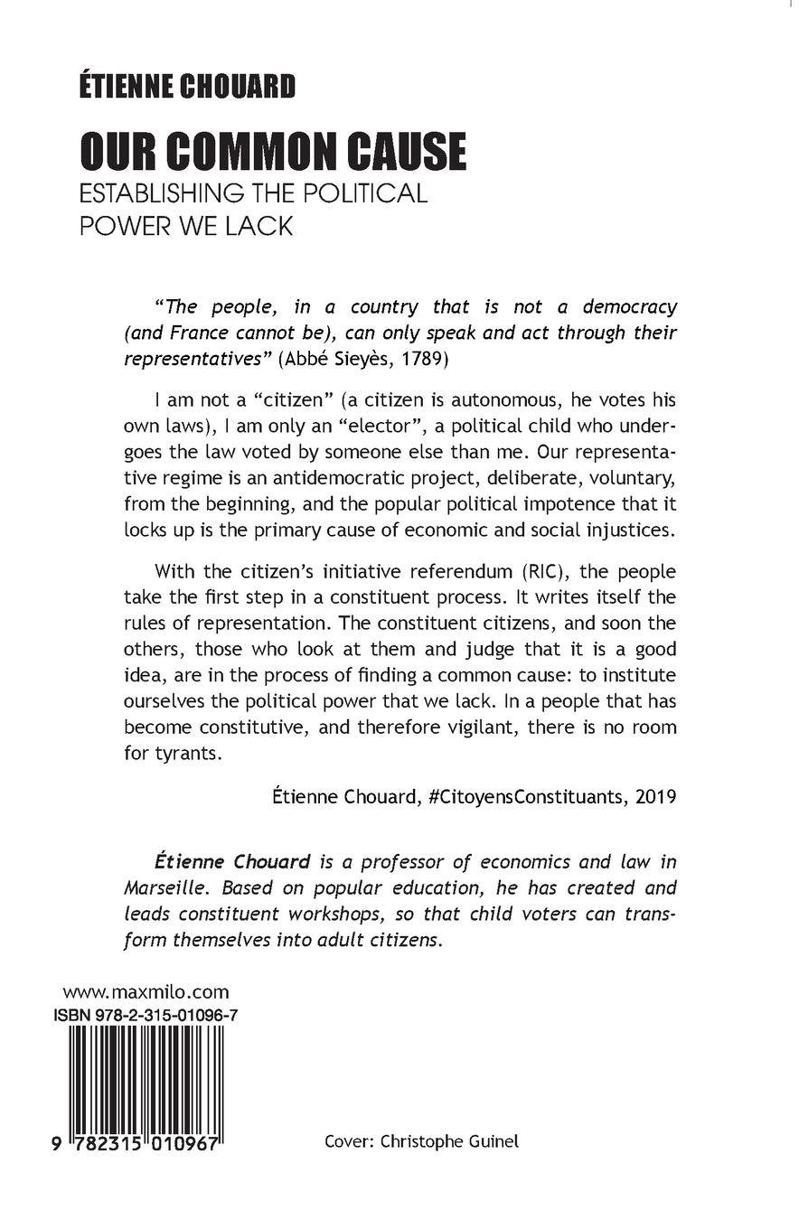 Rückseitencover Our common cause